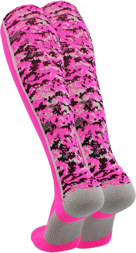 Vista 2 de TCK Calcetines de béisbol para jóvenes, niños u hombres, con diseño de camuflaje digital y longitud hasta por encima de la pantorrilla