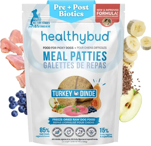 Vista 10 de healthybud Alimento crudo para perros, hamburguesas de carne liofilizadas, alimento para cachorros sin granos, grado humano, alto contenido