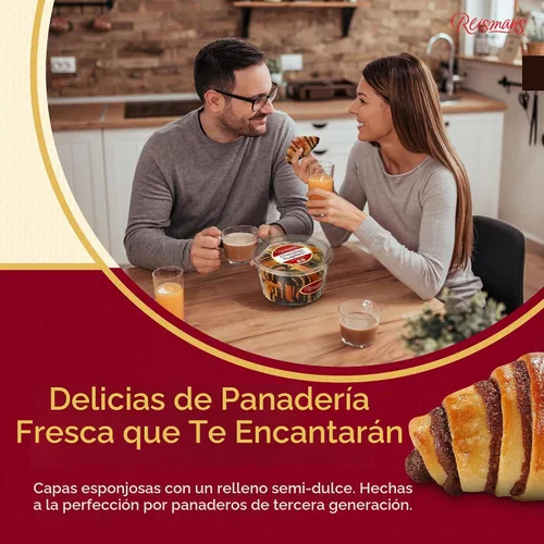 Vista 3 de Chocolate Rugelach Mini croissants sin lácteos, sin nueces, con certificación OU Kosher, pastelería para el desayuno, aperitivo de café y té