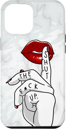 Vista 26 de STFU - Funda de regalo para iPhone 17 con texto en inglés "Lips Cool Swear Words Cussin Saying Women Bad Girs