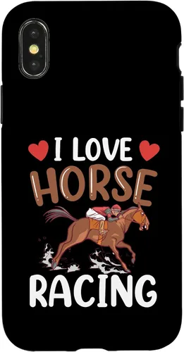 Vista 5 de Funda para iPhone 13 I Love Horse Racing Horses Race Racer