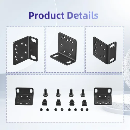 Vista 6 de Kit de oído para rack TP-Link de 19 pulgadas para interruptores de montaje en rack 1U Extensor de ancho de 17.3 a 19 pulgadas