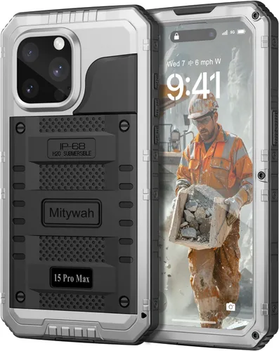 Vista 145 de Mitywah Funda impermeable para iPhone 7/iPhone 8 / iPhone SE 2020, funda de metal resistente de grado militar, protección de cuerpo completo