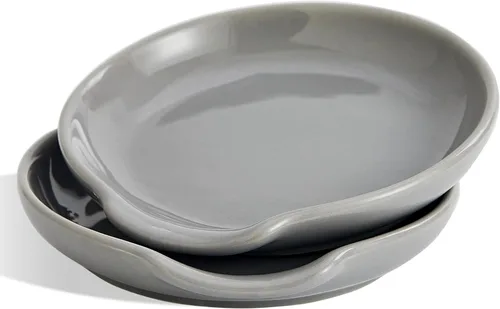 Vista 10 de Soporte de cuchara de cerámica para la parte superior de la estufa, soporte grande para utensilios de cocina para encimera de cocina, espátula