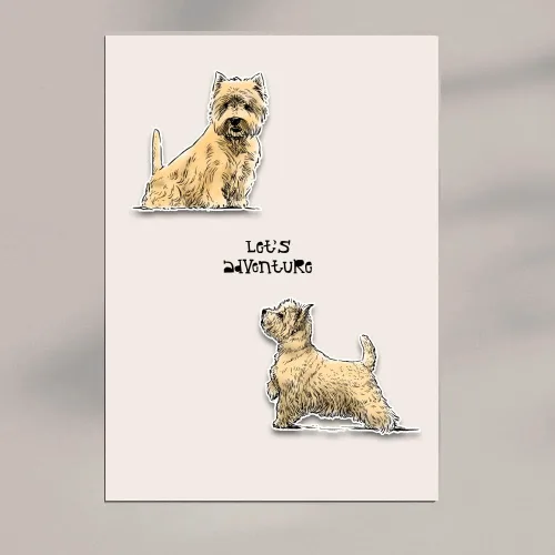 Vista 5 de 4 sellos transparentes para perros y troqueles para hacer tarjetas, palabras de felicitación, sellos de goma transparente, lindos perros