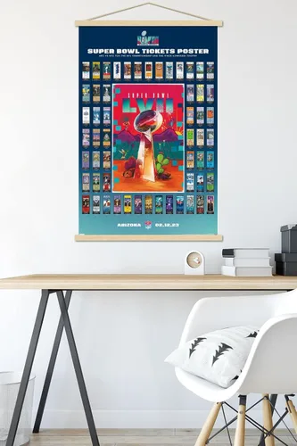 Vista 5 de Trends International NFL League - Póster de pared de collage de boletos LVII con marco magnético