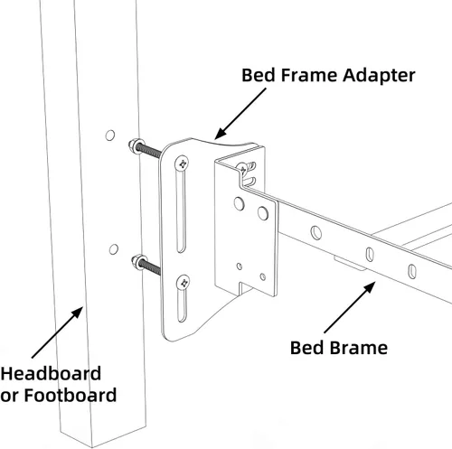 Vista 8 de 2 soportes de cama para cabecera, color negro Heavy Duty, Bed Modification Plate Brackets for Headboard, Adjustable Bed Headboard Brackets, For