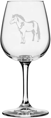 Vista 3 de Abaco Barb Body Horse - Copa de vino grabada multiusos (12.75 onzas) Unique Gifts for Horse Lovers, Personalized Wine Glasses, All-Purpose