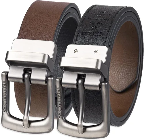 Vista 6 de Columbia Cinturón reversible 2 en 1 para niños - Correa clásica para uso escolar, casual y de vestir Negro/Marrón Clásico