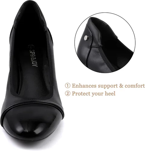 Vista 4 de SPR&JOY Women's Pumps Block Heel Comfort Closed Toe Dress Shoes for Women Office Wedding Party