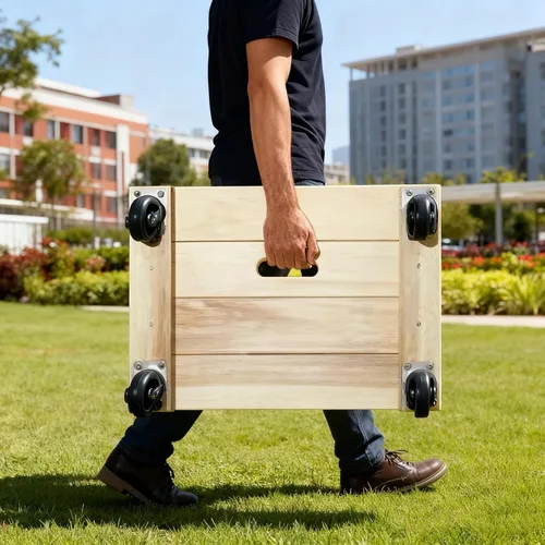 Vista 5 de Zeluga 24-372 24in. x 16in. 1000 lb. Capacidad de carga Carro de plataforma sólida de madera dura