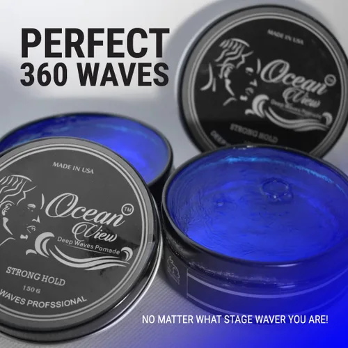 Vista 5 de OCEAN VIEW DEEP WAVES POMADE Cepillo ondulado 360 + grasa de ondas 360