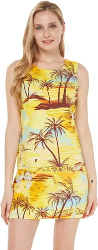 Vista 2 de Matchable Family Hawaiian Luau - Ropa para hombres, mujeres y niñas, color amarillo atardecer