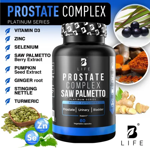 Vista 4 de B Life Company Suplementos para la salud de la próstata para hombres con palma enana americana para hombres y cápsulas de aceite de semilla