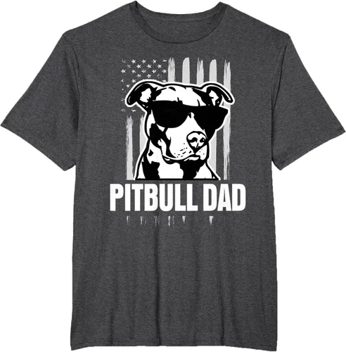 Vista 15 de Pitbull Dad - Camiseta para hombre con orgullo American Pit Bull Dog, Negro, S