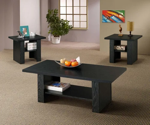 Vista 2 de Coaster Home Furnishings Coaster - Juego de mesa ocasional de 3 piezas, roble negro