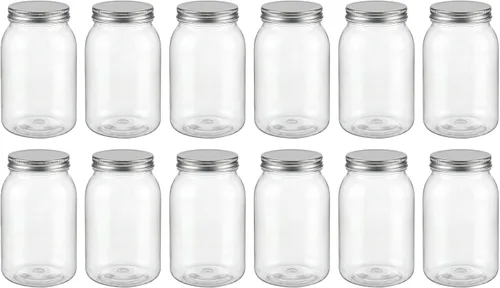 Vista 12 de novelinks Tarros de plástico de 32 onzas y tarros de plástico transparente Negro