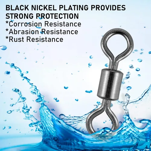 Vista 4 de Alwonder 100 paquetes de micro emerillones para pesca con mosca, pequeños emerillones giratorios de barril para aparejos de pesca con mosca