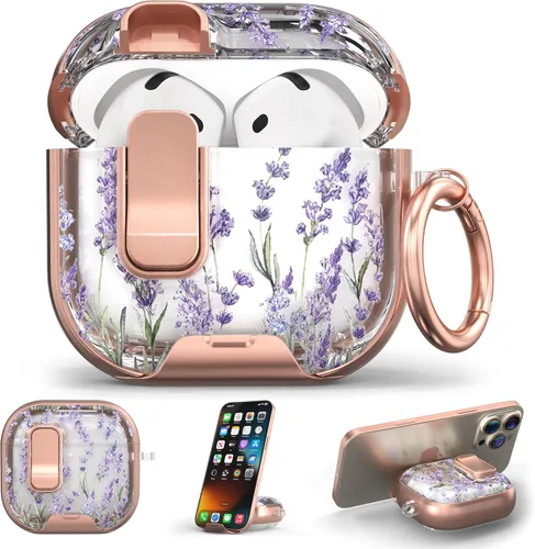 Vista 33 de Funda para Apple AirPods Pro 3 2025 con bloqueo de seguridad y soporte para negro - p