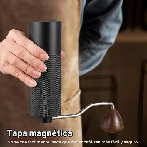 Vista 6 de Molinillo de café manual con sistema de doble rodamiento, molinillo de café manual de capacidad de 0.88 oz, molinillo de café manual de acero