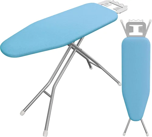 Vista 12 de Yaheetech Tabla de planchar plegable, tabla de planchar resistente con 9 alturas ajustables, cubierta de 4 capas y reposaplancha de seguridad, tabla