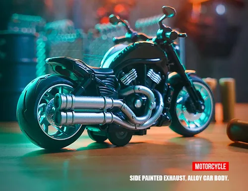 Vista 7 de Juguete de motocicleta para tirar hacia atrás, regalo de moto con iluminación musical, juguetes de motocicleta Wolverine para niños de 3 a 12 años