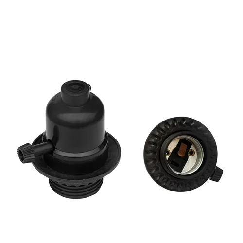 Vista 7 de Enchufe de luz negra – Perilla de 2 vías para encender y apagar, base E26 estándar atornillada resistente al calor, resistente al fuego, Edison