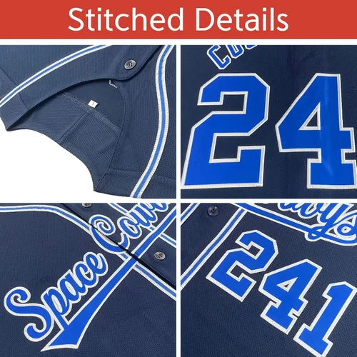Vista 3 de Camisetas de béisbol en blanco personalizadas con botones y uniformes deportivos personalizados para hombresmujeresniños
