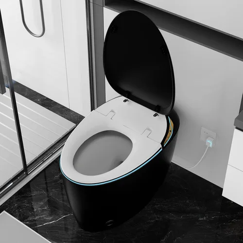 Vista 4 de WinZo Inodoro Bidé con Instalación de 10", Inodoro Inteligente con Bidé, Forma Ovalada Moderna, Apertura/Descarga Automática, Asiento Calefaccionado