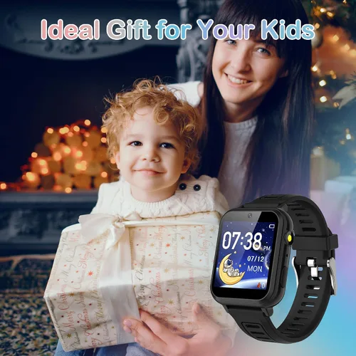 Vista 7 de Reloj inteligente AIWIEP para niños con 24 juegos, pantalla táctil, reproductor de música, cámara, reloj despertador, calculadora, linterna, 12/24