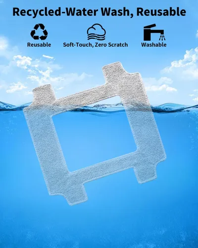 Vista 4 de Paquete de 12 almohadillas de limpieza de repuesto para robot de limpieza de ventanas YW336 Almohadillas de microfibra reutilizables Lavable