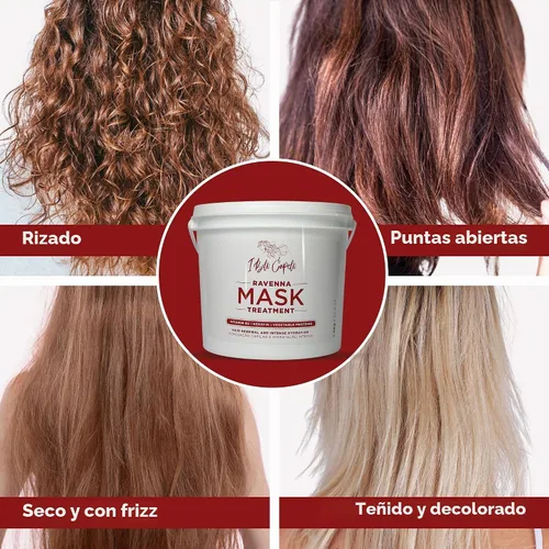 Vista 4 de Mascarilla Profesional Para El Cabello Ravenna Para Cabello Dañado - Brillo Intenso Y Humectación Para Todo Tipo De Cabello - Mascarilla