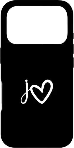 Vista 30 de Minimalist Monogram Name Initial Letter j White Heart Shape Case for iPhone 17