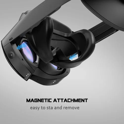 Vista 2 de for Meta Quest Pro Full Light Blocker,Silicone Facial Interface Magnetically attaches for VR Meta Quest Pro Accessories