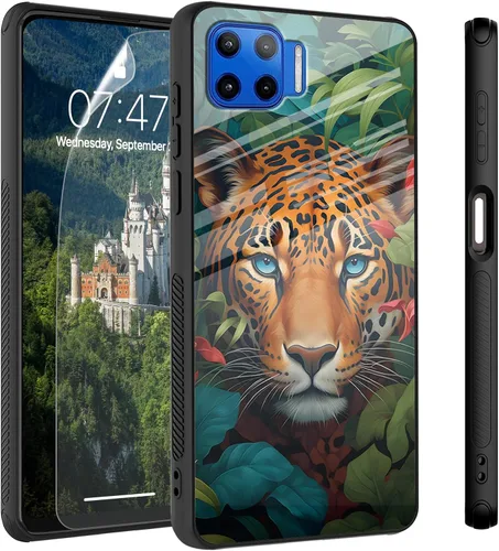Vista 28 de Funda para Motorola Moto Edge 2022, cubierta trasera de vidrio templado con protector de pantalla, funda protectora a prueba de golpes para Motorola