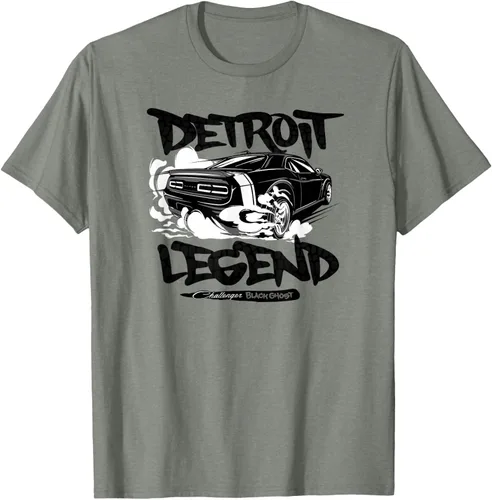 Vista 7 de Dodge Camiseta Challenger Black Ghost, Detroit Legend, Gris