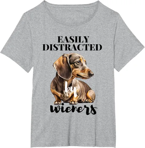 Vista 41 de Easy Distracted By Wieners Dachshund - Camiseta divertida para perro Weiner, Azul