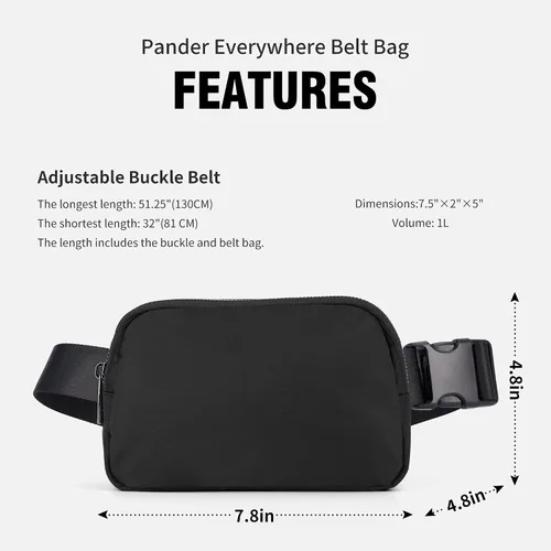 Vista 5 de Fanny Pack-P, Negro -, Riñoneras