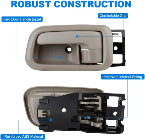 Vista 4 de JDMON Manijas de puerta interiores con bisel de repuesto para Toyota Tundra 2000-2006 Reemplazo para 692060C010B2 69206-0C010-B2 Juego de manijas