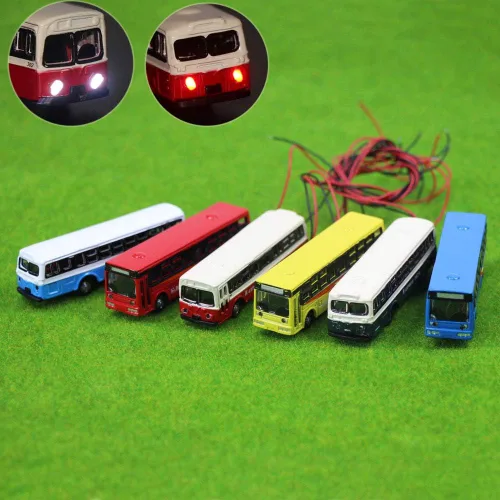 Vista 2 de EBS15002 4pcs 1:150 Modelo Iluminado Autobús de Coches con 12V Luces LED para Diseño de Edificio Fundido a Presión Nuevo