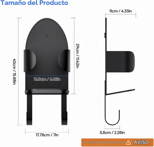 Vista 6 de ORLESS Soporte de pared grande de metal para tabla de planchar, soporte para tabla de planchar, soporte para tabla de planchar, soporte de pared