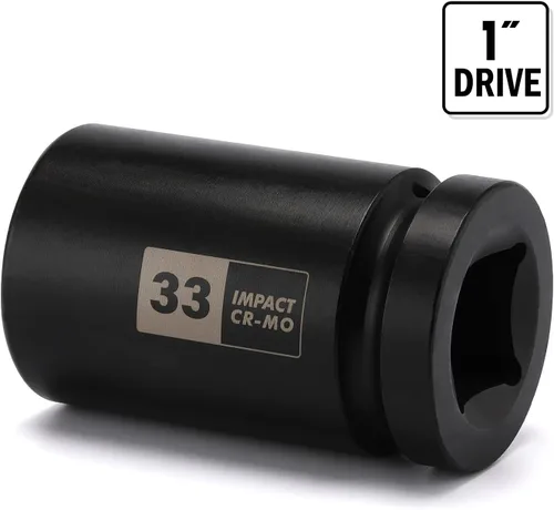 Vista 5 de EMENTOL Zócalo de impacto de tuerca de eje de husillo profundo de 1 pulgada, CR-MO, 6 puntos, métrico, profundo 6PT Socket de impacto - 1.299 in