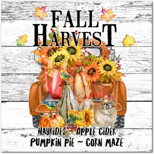 Vista 11 de Fall Harvest Sunflower American Bully - Cartel de madera retro de bienvenida para otoño, placa de pared de calabaza, granja, tablón de madera