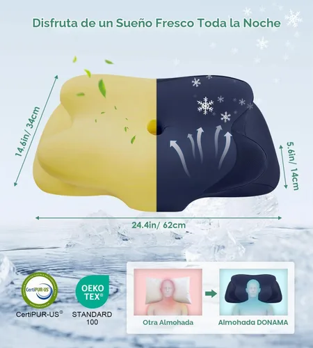 Vista 2 de DONAMA Cervical Pillow Ergonomic Memory Foam Pillow for Neck Support