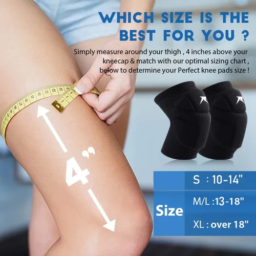 Vista 6 de Rodilleras de voleibol, protector de rodilla para niñas y mujeres con almohadillas de alta protección, rodilleras de grado profesional para correr