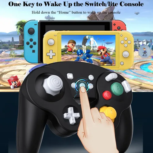 Vista 2 de EXLENE Gamecube Controller Switch, Wireless Switch Pro Controller for Nintendo SwitchLitePCAndroidiOSSteam, Support Wake Up, Motion, Adjustable