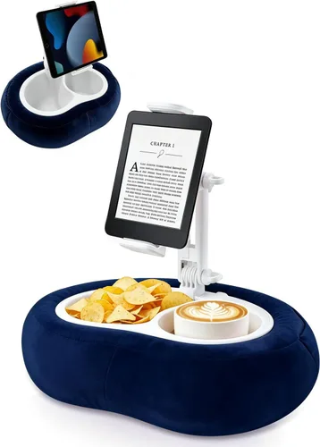 Vista 12 de Soporte de almohada para tableta, compatible con Kindle de 4.7 a 12.9 pulgadas, iPad, teléfono/tableta, Google, soporte giratorio de 360° para cama