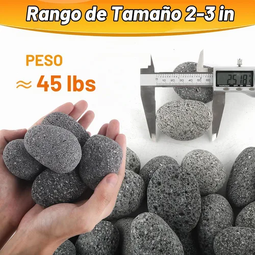 Vista 2 de Rocas de lava de 2 a 3 pulgadas para hoguera, rocas para hogueras