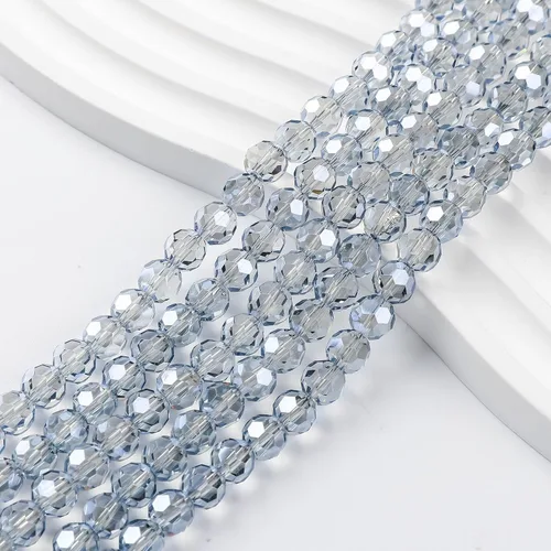 Vista 10 de 450 cuentas de cristal redondas ámbar de 0.236 in para la fabricación de joyas