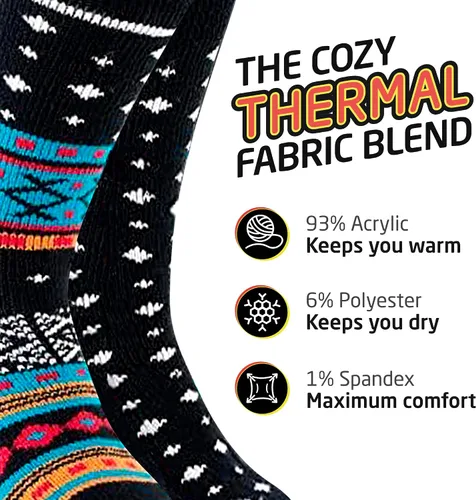Vista 4 de HOT FEET Calcetines térmicos para mujer, calcetines térmicos para clima frío, gruesos y cálidos, para senderismo, calcetines aislados, tallas